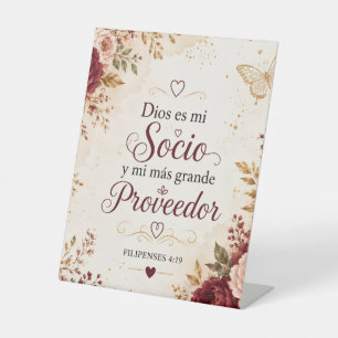 God is Mijn Partner Mijn Grootste Voorzienigheid Reclamebord Met Voetstuk