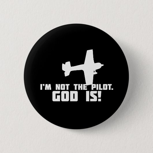 God is Mijn Piloot Ronde Button 5,7 Cm (Voorkant)