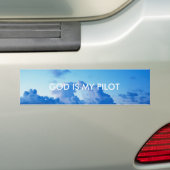 GOD IS MIJN PILOT BUMPERSTICKER (Op auto)