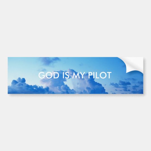 GOD IS MIJN PILOT BUMPERSTICKER (Voorkant)