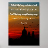 God is mijn redder-Isaiah Poster - Bijbelversen (Voorkant)