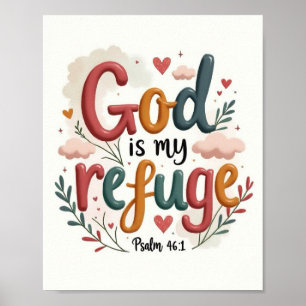 God is mijn toevlucht poster