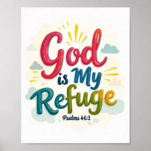 God is mijn toevlucht poster