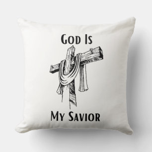 God is mijn Verlosser Bijbelse Christelijk-thema Kussen