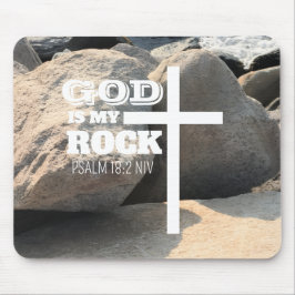 God is My Rock Bible Verse White Cross Christian Muismat