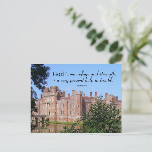 God is ons Vluchtel en Sterkte Briefkaart (Staand voorkant)