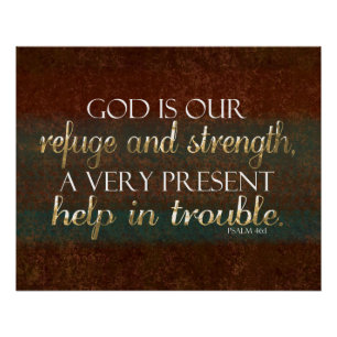 God is onze Christelijke bijbel Verse Brown/Gold Perfect Poster