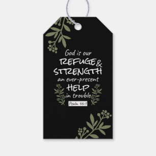 'God is onze toevlucht en kracht' Psalm 46:1 Cadeaulabel