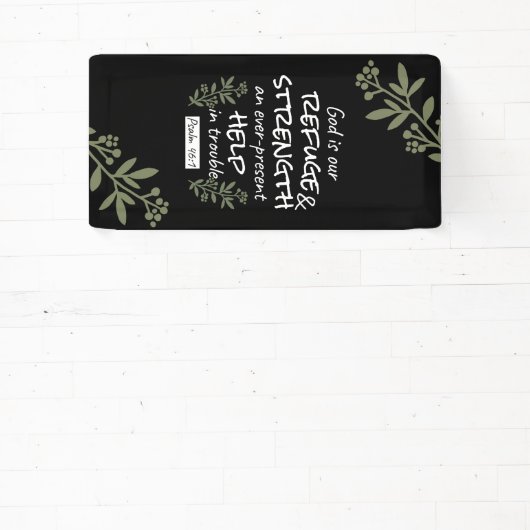 'God is onze toevlucht en kracht' Psalm 46:1 Spandoek (Insitu)