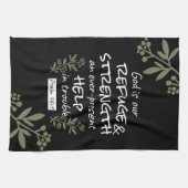 'God is onze toevlucht en kracht' Psalm 46:1 Theedoek (Horizontaal)