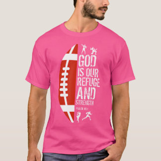God is onze toevlucht kracht Psalm 461 Jezus Voetb T-shirt