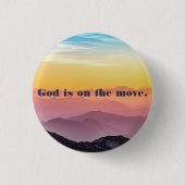 God is op de Button van de Beweging (Klein) (Voorkant)