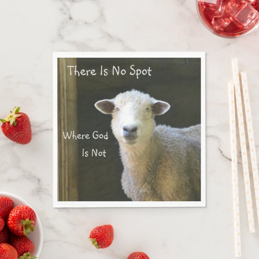 God is overal schaap servet (Insitu)