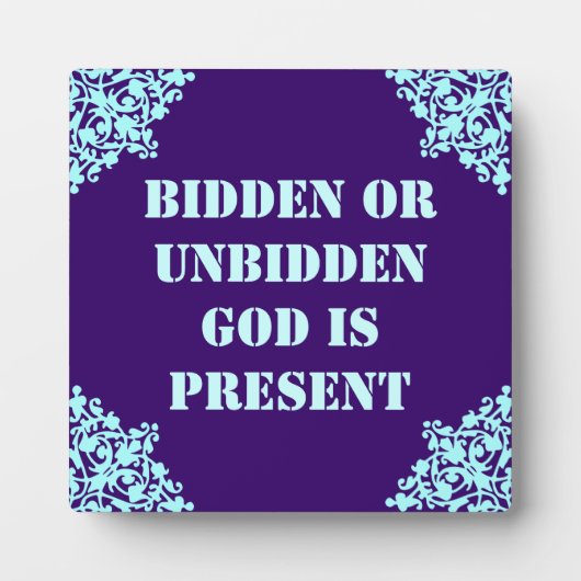 God is present plaque (Devant)
