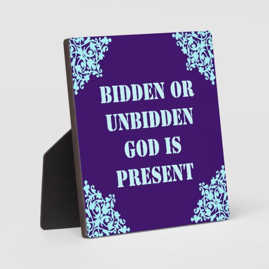 God is present plaque (Recto)