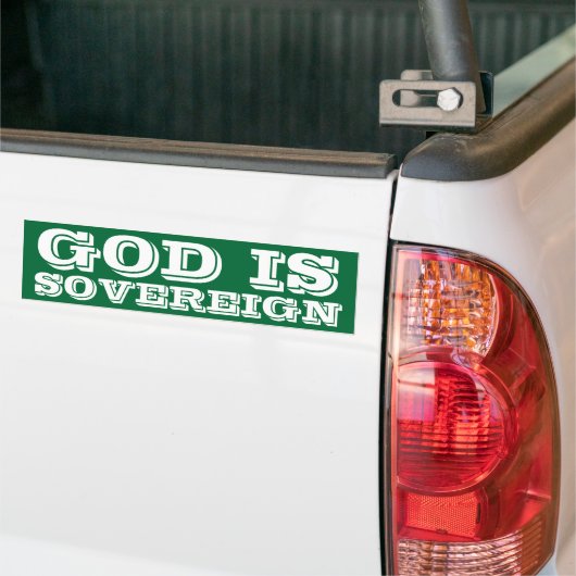 God is soeverein bumpersticker (Op Truck)