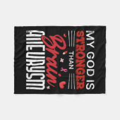 God is sterker dan een hersenaneurysma fleece deken (Voorkant (Horizontaal))