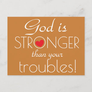 God is STRONGER dan uw problemen Inspirerend Briefkaart