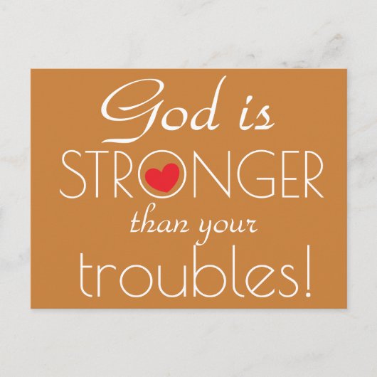 God is STRONGER dan uw problemen Inspirerend Briefkaart (Voorkant)