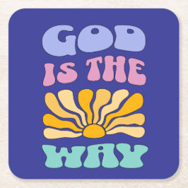 God is the Way Vierkante Kartonnen Onderzetter