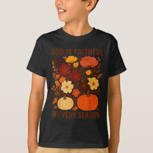 God Is Trouw In Elk Seizoen, Bloemrijke Herfst T-shirt