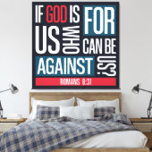 God is voor ons canvas afdruk (Insitu (Slaapkamer))