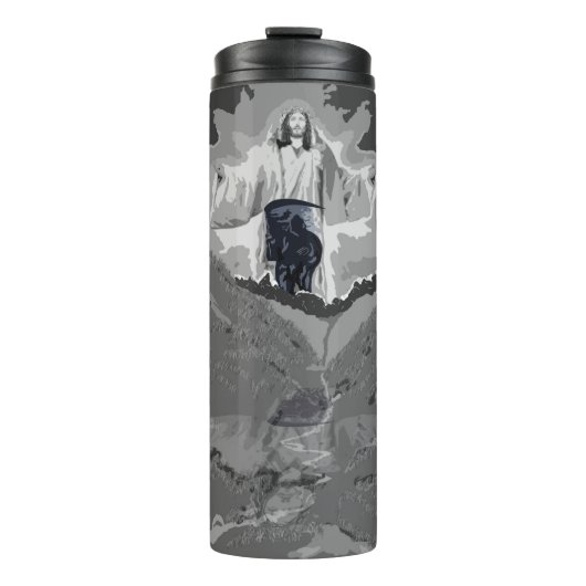 God is voorbij. Dood Thermosbeker (Voorkant)