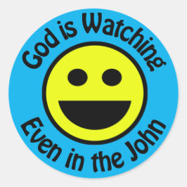 God is Watching Ronde Sticker