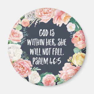 God Is Within Her Bloemendecoratie Christelijk Magneet