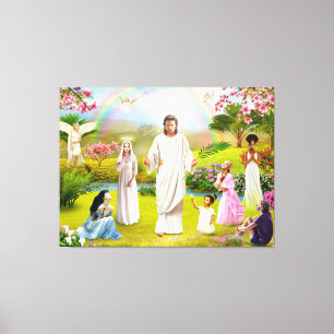 God Jezus Christus Bijbelengel Christelijke religi Canvas Afdruk