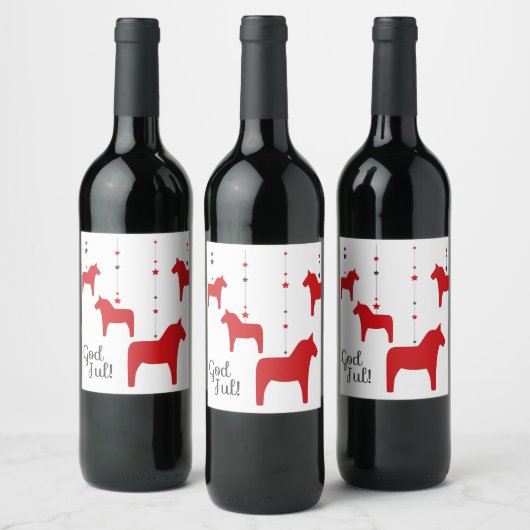 God jul! Etiket Dala Horse Wine (Flessen)