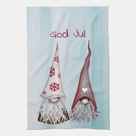 God Jul Gnome Kitchen Hand Towel Theedoek (Verticaal)