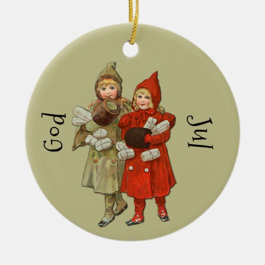 God Jul Keramisch Ornament (Voorkant)