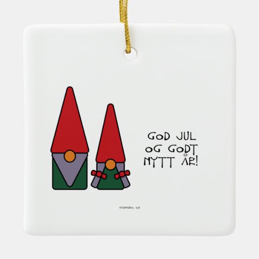 God Jul Keramisch Ornament (Voorkant)
