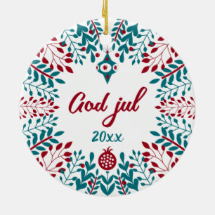 God jul, Norwegian Christmas Greeting Keramisch Ornament