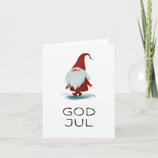 God jul, Scandinavische Kerstmis Kaart (Voorkant)