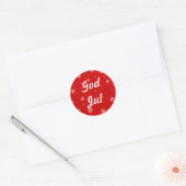 God Jul Sneeuwvlokken Ronde Sticker (Envelop)