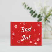 God Jul Snowflakes Briefkaart (Staand voorkant)