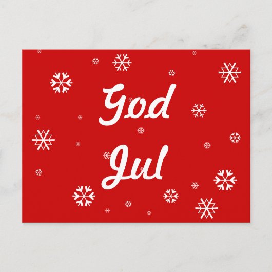 God Jul Snowflakes Briefkaart (Voorkant)