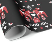 God Jul Swedish Folk Art Cadeaupapier (Rol Hoek)