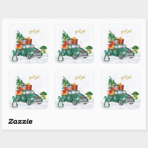 God Jul Swedish Gnomen Vierkante Sticker