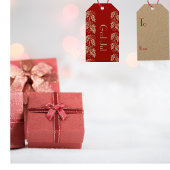 God jul witte heiligen in rood - cadeaulabel