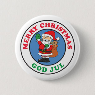 God jul Zweedse kerstkerstkerstkerstkerstkerstkers Ronde Button 5,7 Cm