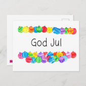 God jul Zweedse Kerstmis, waterverf Briefkaart (Voorkant / Achterkant)