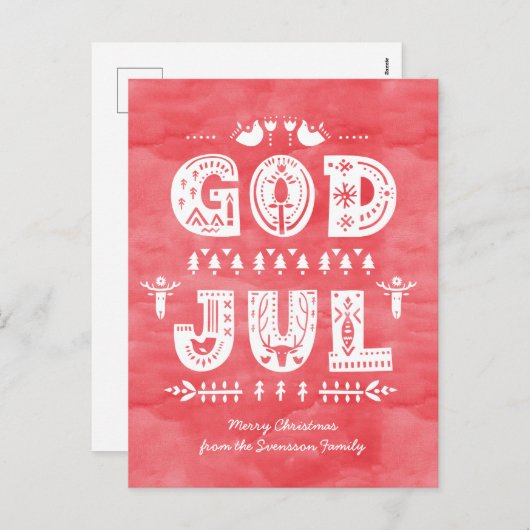 God juul Swedish Kaart Scandi Style Script (Voorkant / Achterkant)