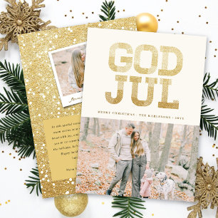 God juul Swedish Merry Kerststijllish Typografie