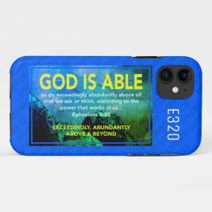 GOD KAN Ephesianen 3:20 Christelijk blauw iPhone 11 Hoesje