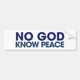 God kent geen vrede bumpersticker