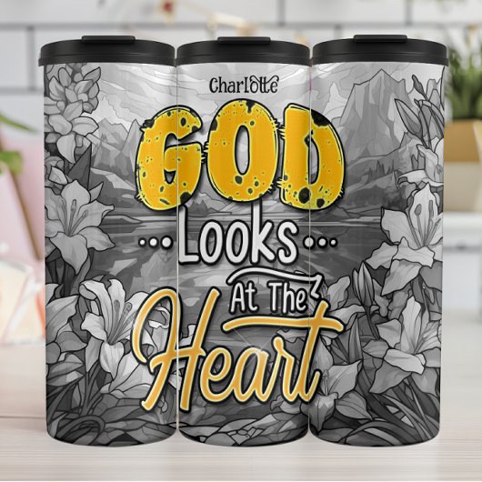 God kijkt naar het hart thermosbeker