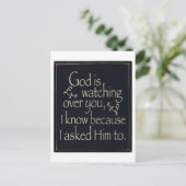 God kijkt over jou. briefkaart (Staand voorkant)